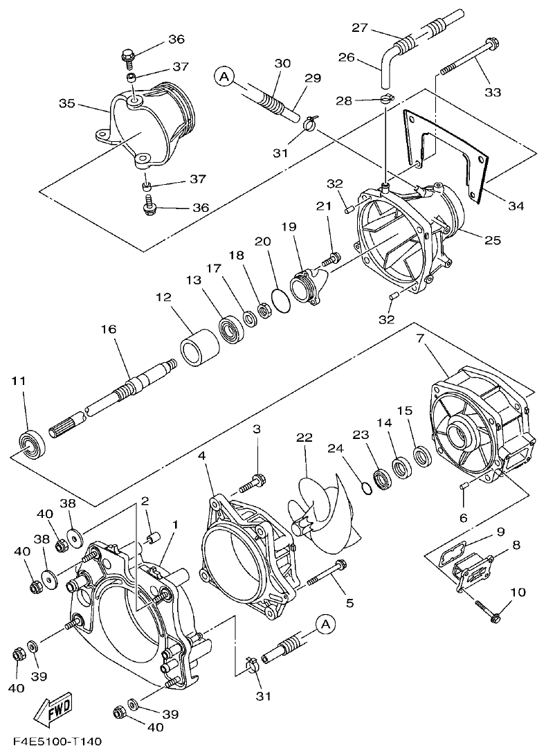 Yamaha VX18002019F4E7(F6G JET UNIT 1 parts diagram